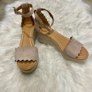 J. Crew Wedge Sandals Tan Color Size 10